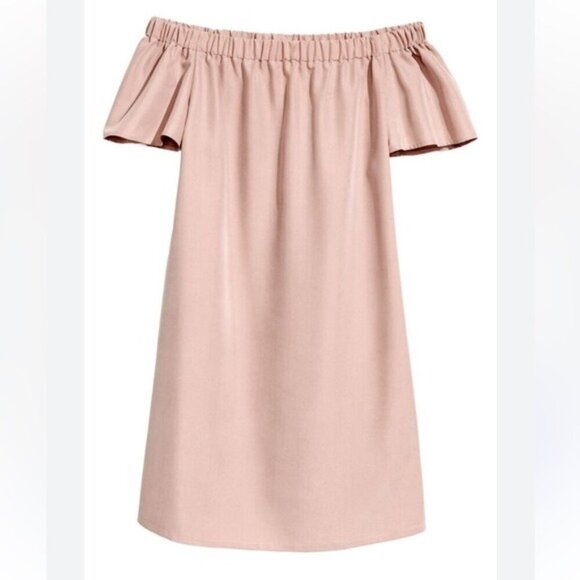 H&M Off-Shoulder Powder Pink Dress size 6 - Picture 1 of 8